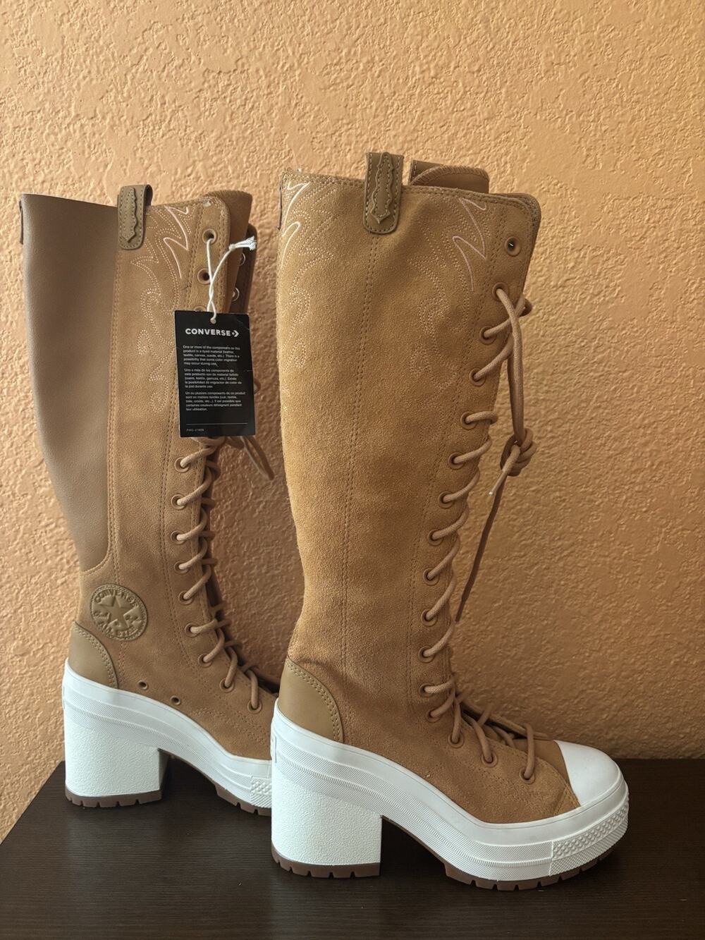 Converse Women’s Chuck 70 De Luxe Heel XXHi Platform Western Boots Size 7.0 New